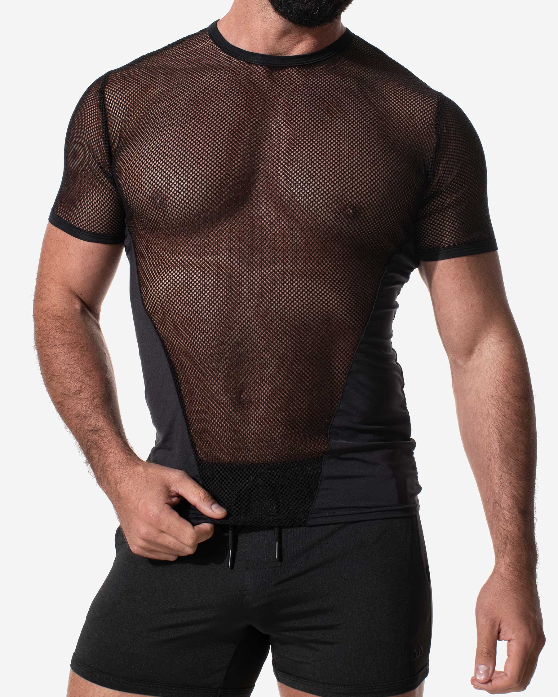Sleek Mesh Panel T-Shirt
