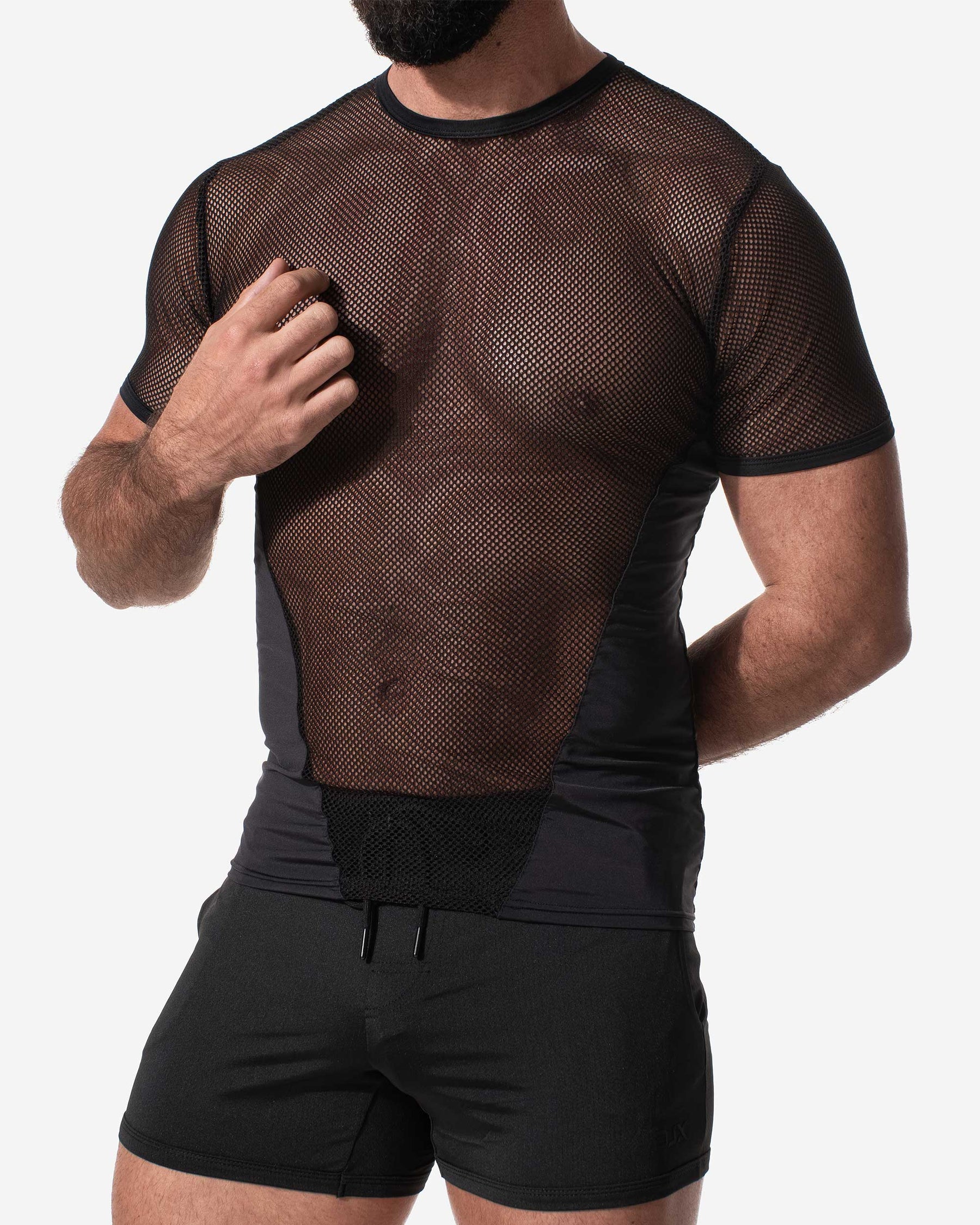 Sleek Mesh Panel T-Shirt