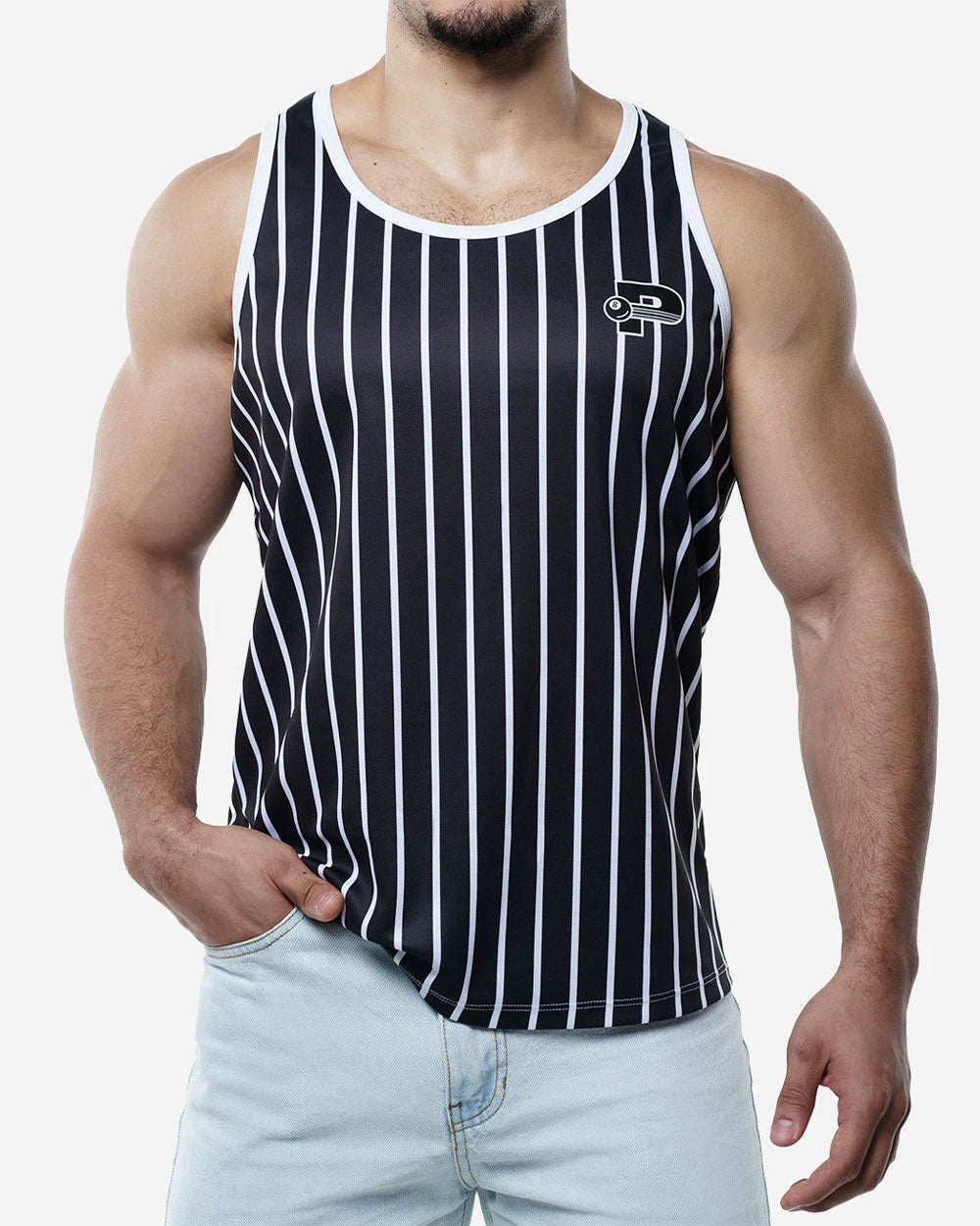 Black Striped Tank Top