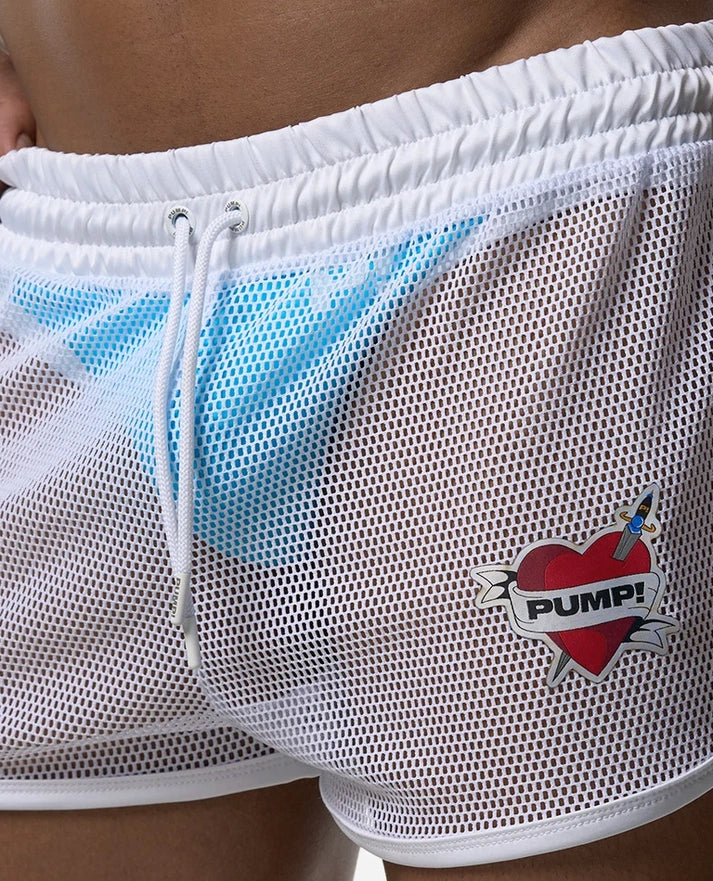 White Mesh Shorts